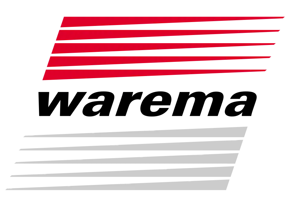 Stilvolle Terrasse mit Außenjalousien Warema Logo