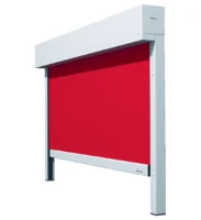 Roter Sonnenschutz von Warema mit weißem Rahmen
